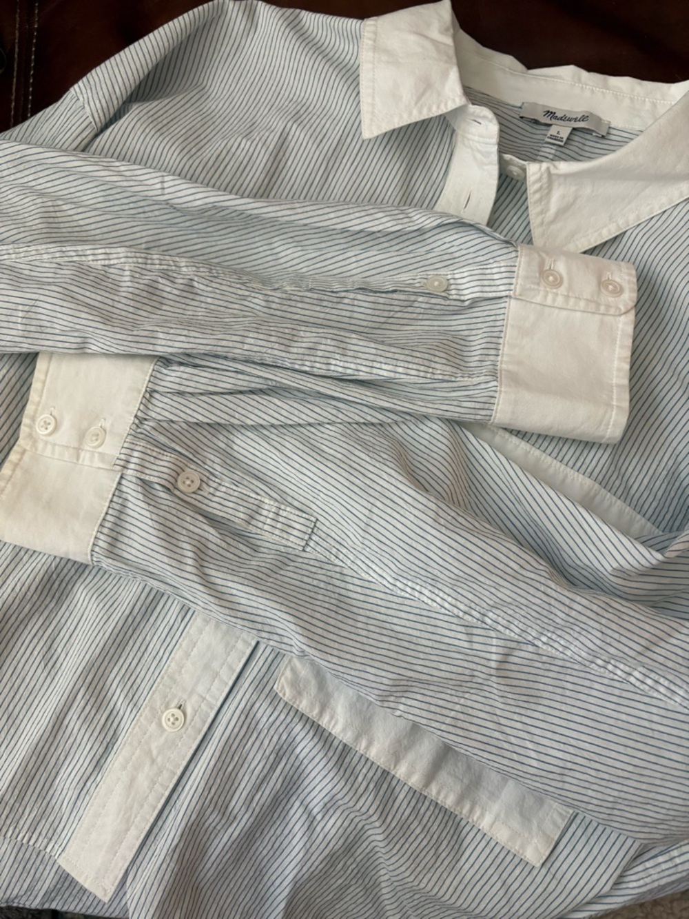 Madewell - Women’s Utility Cropped Shirt (Size L) - Picture 5 of 11